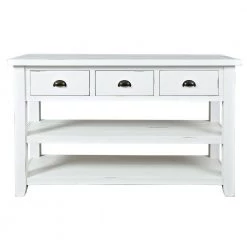 50 in. Weathered White Standard Rectangle Wood Console Table with 3-Drawers by Benjara -Cheap Benjara Store weathered white benjara console tables bm183979 4f 1000