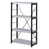 Industrial 43 in. White and Black Wooden 4 -Shelf Ladder Bookcase with Open Metal Frame by Benjara