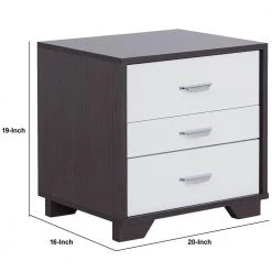 3-Drawer Eloy White and Black Classic Wood Nightstand 20 in. L x 16 in. W x 19 in. H by Benjara 10 3-Drawer Eloy White and Black Classic Wood Nightstand 20 in. L x 16 in. W x 19 in. H by Benjara -Cheap Benjara Store white and black benjara nightstands bm154633 44 1000