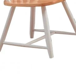 Handsomely Designed White and Brown Wooden Dining Chair (Set of 4) by Benjara -Cheap Benjara Store white and brown benjara dining chairs bm172187 1f 1000