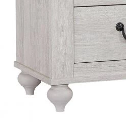 2-Drawer White and Brown Nightstand with Bun Legs 24.75 in. H x 25.5 in. W x 16.25 in. L by Benjara -Cheap Benjara Store white and brown benjara nightstands bm242625 1f 1000