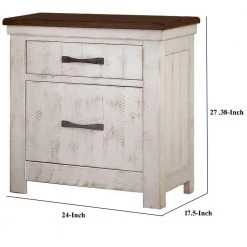 2-Drawer White and Brown Nightstand with Plank Design 32.3 in. H x 20.5 in. W x 27 in. L by Benjara 11 2-Drawer White and Brown Nightstand with Plank Design 32.3 in. H x 20.5 in. W x 27 in. L by Benjara -Cheap Benjara Store white and brown benjara nightstands bm245814 44 1000