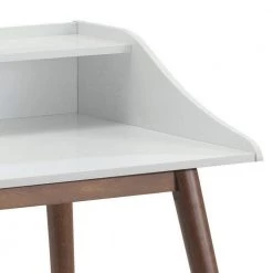 44.5 in. W Rectangular White and Brown Wooden Writing Desk with 4 Open Compartments by Benjara -Cheap Benjara Store white and brown benjara writing desks bm242017 c3 1000