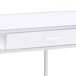 47.25 in. W Rectangular White and Chrome Wooden Writing Desk with 1-Drawer and 2-Compartments by Benjara 13 47.25 in. W Rectangular White and Chrome Wooden Writing Desk with 1-Drawer and 2-Compartments by Benjara -Cheap Benjara Store white and chrome benjara writing desks bm242022 4f 1000