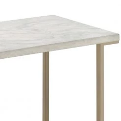 Contemporary 18 in. W White and Gold Metal Frame Sofa Table with Faux Marble Top by Benjara 11 Contemporary 18 in. W White and Gold Metal Frame Sofa Table with Faux Marble Top by Benjara -Cheap Benjara Store white and gold benjara end side tables bm218510 1f 1000