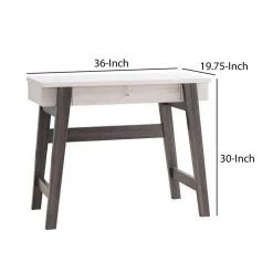 36 in. Distressed Grey and White Modern Rectangular Wooden Console Sofa Side Table with 2 Tone Wood by Benjara -Cheap Benjara Store white and gray benjara end side tables bm279754 44 1000