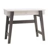 36 in. Distressed Grey and White Modern Rectangular Wooden Console Sofa Side Table with 2 Tone Wood by Benjara