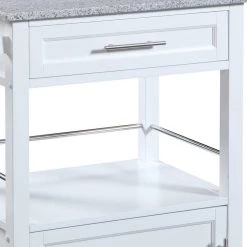 Granite Inlaid Spacious White and Gray Wooden Kitchen Cart by Benjara 9 Granite Inlaid Spacious White and Gray Wooden Kitchen Cart by Benjara -Cheap Benjara Store white and gray benjara kitchen carts bm144034 1f 1000