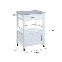 Granite Inlaid Spacious White and Gray Wooden Kitchen Cart by Benjara 10 Granite Inlaid Spacious White and Gray Wooden Kitchen Cart by Benjara -Cheap Benjara Store white and gray benjara kitchen carts bm144034 44 1000
