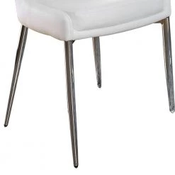 White and Silver Leatherette Upholstered Metal Side Chair with Tapered Legs (Pack of 2) by Benjara -Cheap Benjara Store white and silver benjara accent chairs bm183312 4f 1000