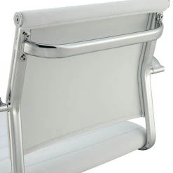 Modern 41.25 in. H White and Silver Leatherette Padded Metal Bar Stool with Arms by Benjara -Cheap Benjara Store white and silver benjara bar stools bm181078 4f 1000