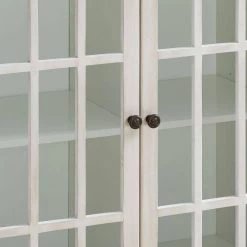 15.75 in. L x 36 in. W x 38 in. H White Wooden 2-Door Cabinet with Four Storage Compartments by Benjara -Cheap Benjara Store white benjara accent cabinets bm144072 77 1000