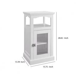 White Wood and Glass Demi Cabinet with Spacious Storage by Benjara 14 White Wood and Glass Demi Cabinet with Spacious Storage by Benjara -Cheap Benjara Store white benjara accent cabinets bm144166 44 1000