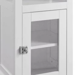 White Wood and Glass Demi Cabinet with Spacious Storage by Benjara 12 White Wood and Glass Demi Cabinet with Spacious Storage by Benjara -Cheap Benjara Store white benjara accent cabinets bm144166 4f 1000