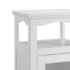 White Wood and Glass Demi Cabinet with Spacious Storage by Benjara 11 White Wood and Glass Demi Cabinet with Spacious Storage by Benjara -Cheap Benjara Store white benjara accent cabinets bm144166 c3 1000