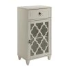 33 in. H White Wooden Accent Cabinet with 1-Drawer by Benjara