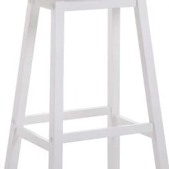 White Wooden Bar Height Stools with Saddle Seat (Set of 2) by Benjara -Cheap Benjara Store white benjara bar stools bm177572 c3 1000