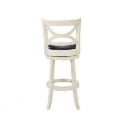 43 in. White Low Back Solid Wood Faux Leather Upholstered Swivel Counter Stool by Benjara 11 43 in. White Low Back Solid Wood Faux Leather Upholstered Swivel Counter Stool by Benjara -Cheap Benjara Store white benjara bar stools bm274360 4f 1000