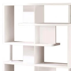 63.25 in. White Wood 8-shelf Accent Bookcase with Open Back by Benjara -Cheap Benjara Store white benjara bookcases bookshelves bm156246 4f 1000