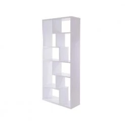 71 in. H White Wooden Rectangular Cube Bookcase with Eight Compartments by Benjara