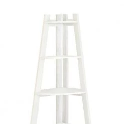 63.25 in. White Wood 5-shelf Corner Ladder Bookcase by Benjara -Cheap Benjara Store white benjara bookcases bookshelves bm172780 c3 1000