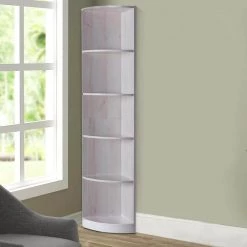 Standard 70 in. White Oak Wooden Corner Bookcase with 5-Shelves by Benjara 11 Standard 70 in. White Oak Wooden Corner Bookcase with 5-Shelves by Benjara -Cheap Benjara Store white benjara bookcases bookshelves bm233190 31 1000