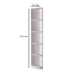 Standard 70 in. White Oak Wooden Corner Bookcase with 5-Shelves by Benjara 10 Standard 70 in. White Oak Wooden Corner Bookcase with 5-Shelves by Benjara -Cheap Benjara Store white benjara bookcases bookshelves bm233190 44 1000