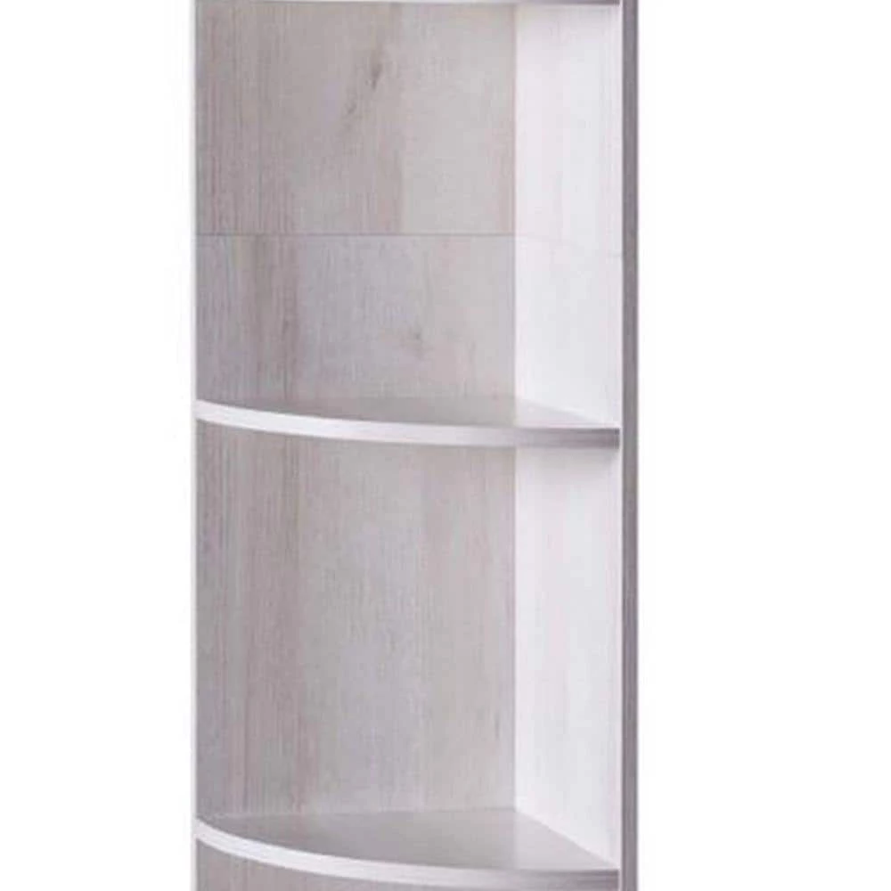 Standard 70 in. White Oak Wooden Corner Bookcase with 5-Shelves by Benjara 3 Standard 70 in. White Oak Wooden Corner Bookcase with 5-Shelves by Benjara - Image 3