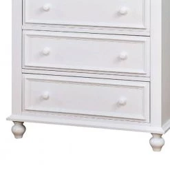 White Wooden 5 Drawers Chest of Drawers 17" D x 32" W x 50" H by Benjara -Cheap Benjara Store white benjara chest of drawers bm165991 4f 1000