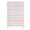 5-Drawer White Wooden Chest 18 in. L x 32 in. W x 48 in. H by Benjara