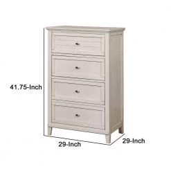41.75 in. H x 29 in. W x 17 in. L Antique White Chest with 4-Drawers and Metal Pulls by Benjara 14 41.75 in. H x 29 in. W x 17 in. L Antique White Chest with 4-Drawers and Metal Pulls by Benjara -Cheap Benjara Store white benjara chest of drawers bm252422 44 1000