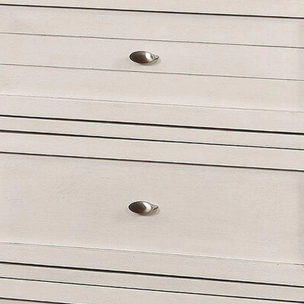 41.75 in. H x 29 in. W x 17 in. L Antique White Chest with 4-Drawers and Metal Pulls by Benjara 5 41.75 in. H x 29 in. W x 17 in. L Antique White Chest with 4-Drawers and Metal Pulls by Benjara - Image 5