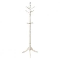 Prismo White Transitional Style Coat Rack by Benjara