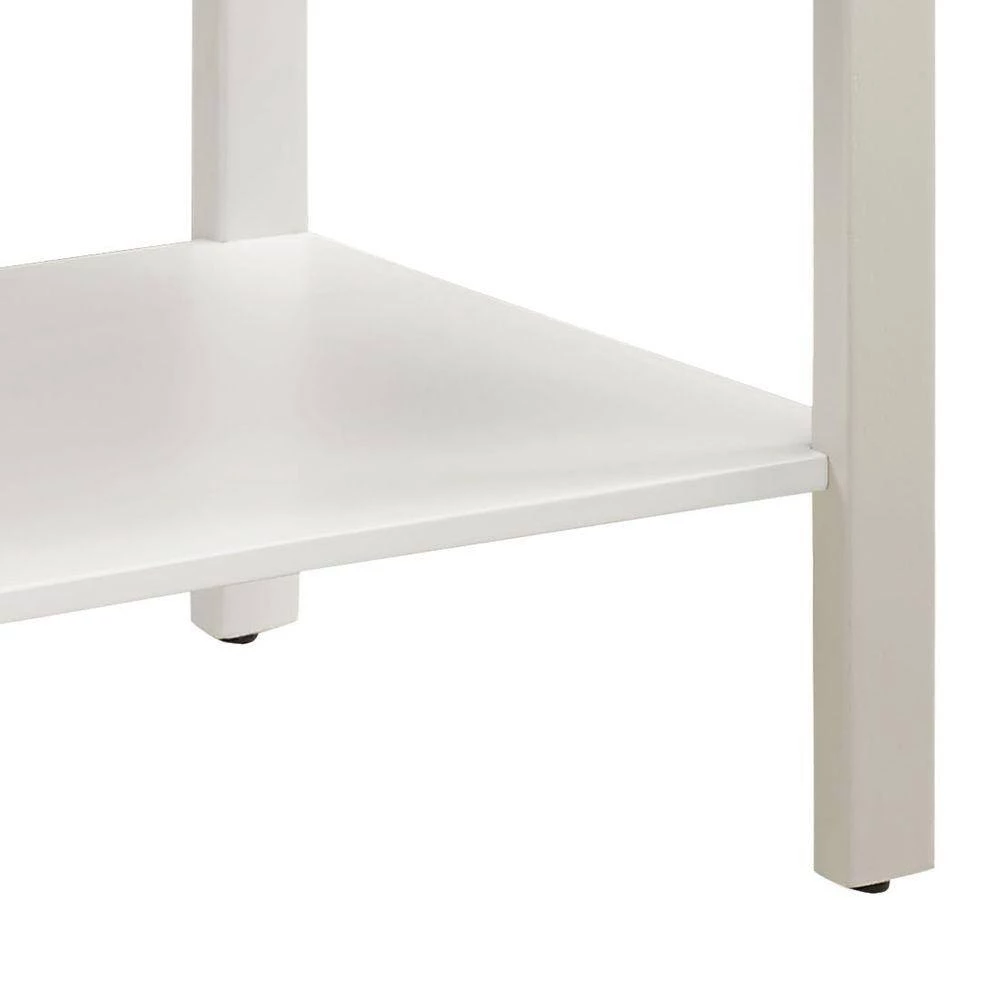 44 in. White Standard Rectangle Wood Console Table with 2-Drawers by Benjara 6 44 in. White Standard Rectangle Wood Console Table with 2-Drawers by Benjara - Image 6