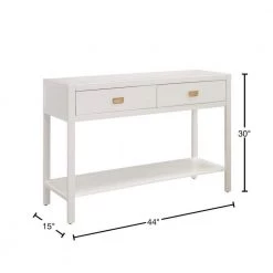 44 in. White Standard Rectangle Wood Console Table with 2-Drawers by Benjara 10 44 in. White Standard Rectangle Wood Console Table with 2-Drawers by Benjara -Cheap Benjara Store white benjara console tables bm144115 40 1000