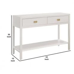 44 in. White Standard Rectangle Wood Console Table with 2-Drawers by Benjara 14 44 in. White Standard Rectangle Wood Console Table with 2-Drawers by Benjara -Cheap Benjara Store white benjara console tables bm144115 44 1000