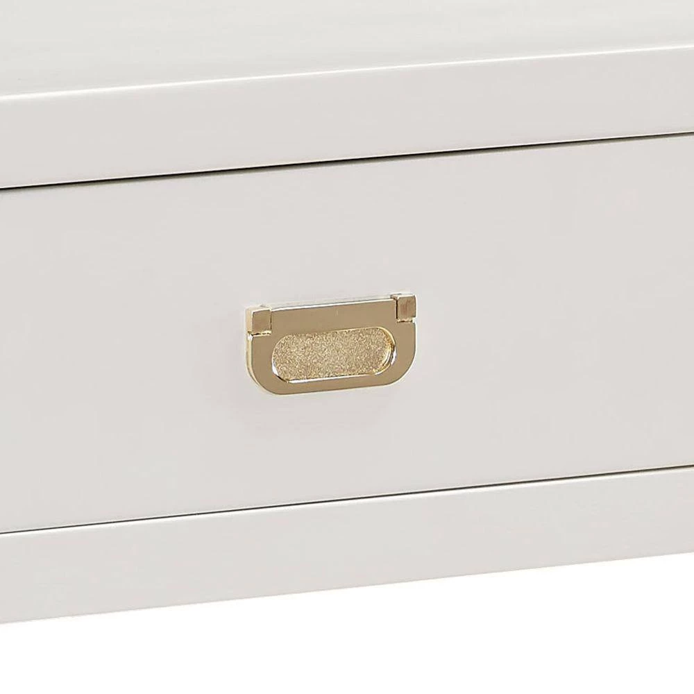 44 in. White Standard Rectangle Wood Console Table with 2-Drawers by Benjara 4 44 in. White Standard Rectangle Wood Console Table with 2-Drawers by Benjara - Image 4