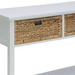 44 in. White Rectangle Wood Console Table with 2-Drawers by Benjara -Cheap Benjara Store white benjara console tables bm154247 44 1000