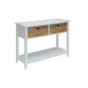 44 in. White Rectangle Wood Console Table with 2-Drawers by Benjara
