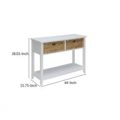 44 in. White Rectangle Wood Console Table with 2-Drawers by Benjara -Cheap Benjara Store white benjara console tables bm154247 fa 1000