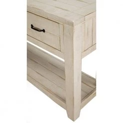 55 in. White Standard Rectangle Wood Console Table with 3-Drawers by Benjara -Cheap Benjara Store white benjara console tables bm178128 1f 1000