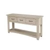 55 in. White Standard Rectangle Wood Console Table with 3-Drawers by Benjara