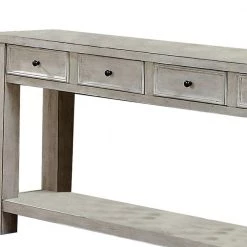 64 in. White Standard Rectangle Wood Console Table with 4-Drawers by Benjara -Cheap Benjara Store white benjara console tables bm203959 1f 1000