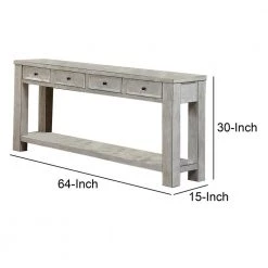 64 in. White Standard Rectangle Wood Console Table with 4-Drawers by Benjara -Cheap Benjara Store white benjara console tables bm203959 44 1000