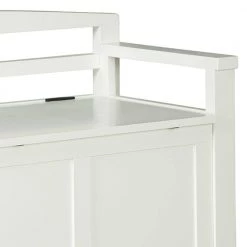 Transitional Style 46 in. W White Wooden Bench with Lift Top Seat by Benjara -Cheap Benjara Store white benjara dining benches bm207197 1f 1000