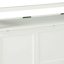 Transitional Style 46 in. W White Wooden Bench with Lift Top Seat by Benjara -Cheap Benjara Store white benjara dining benches bm207197 4f 1000
