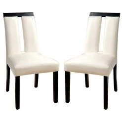 Luminar Black Contemporary Side Chair With white California Foam (Set of 2) by Benjara