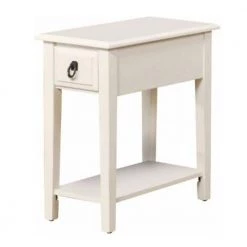 23 in.Smart Looking White Side Table by Benjara