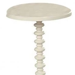 17 in. W White Round Wooden Side Table with Turned Base by Benjara -Cheap Benjara Store white benjara end side tables bm157294 c3 1000