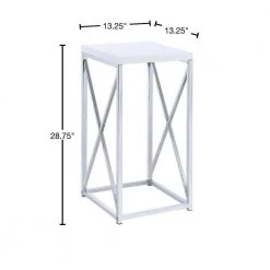 Fine Looking White and Silver Metal Accent Table by Benjara -Cheap Benjara Store white benjara end side tables bm160189 40 1000